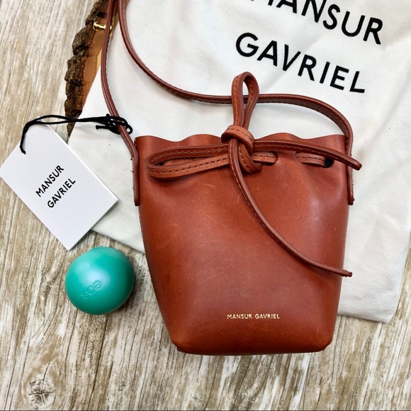 NWT MANSUR GAVRIEL Baby Bucket Bag Brandy Leather - Picture 4 of 15